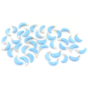 Howlite 16 a 18 MM con colgante plateado en forma de luna de fianza - Product Image 3