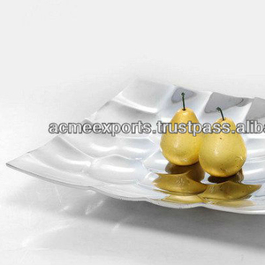 Bol à fruits ovale en aluminium de qualité supérieure, finition miroir élégante pour table à manger ou décoration de cuisine - Product Image 2