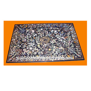 Mesa con incrustaciones de mármol negro de mejor diseñador indio, tamaño cuadrado para el hogar, comedor y decoración de Hotel, mesa de mármol con propósito - Product Image 1