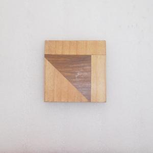 Posavasos de madera Natural cuadrado, dos tonos, Juego de 4 - Product Image 1
