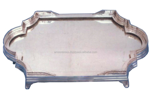 Plat carré en métal fini antique plat en aluminium plat de service en métal pour restaurant et hôtel fait à la main - Product Image 3