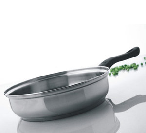 Poêle à frire antiadhésive en acier inoxydable Ensemble de poêles à frire Ustensiles de cuisine Poêle à frire en acier inoxydable avec poignée en bakélite - Product Image 1