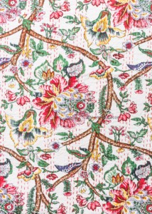 Colcha Bordada a Mano, Tamaño Individual, Colcha Kantha, Colcha de Algodón Floral para el Hogar - Product Image 2