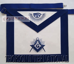 Masonic Regalia Blue Lodge Master Mason Delantal Bordado hecho a mano Artesanía Punto de cruz y costura - Product Image 3