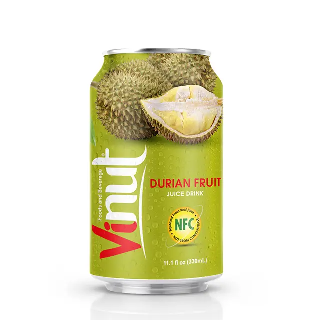 330 ml Durian Fruchtsaft Getränk mit NFC VINUT Schlussverkauf kostenlose Probe, Eigenmarke, Großhandel Lieferanten (OEM, ODM)