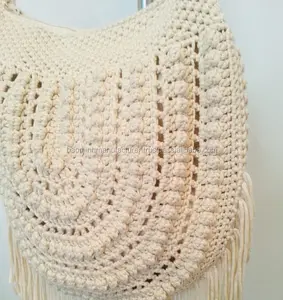 กระเป๋าเส้นด้ายเสื้อยืดสวยๆพร้อมพู่ปอมปอม - Product Image 1