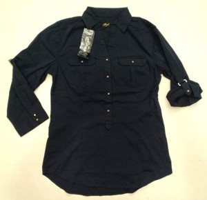 100% ใหม่โรงงาน Surplus เสื้อผ้าตราป้ายสุภาพสตรีผู้หญิง V คอปุ่มลงปกเสื้อแขนยาวบังคลาเทศสต็อก Lot - Product Image 1