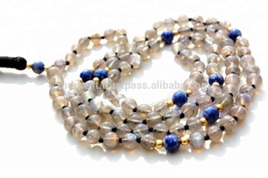 Estilo bohemio natural 108 collar de cuentas Mala labradorita piedra preciosa Japamala cuentas de oración para el Budismo para regalos y fiestas - Product Image 4