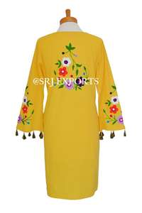 Robe longue brodée couleur pour occasions spéciales, vêtement de mode occidentale, fleurs, Style Boho, relaxation, tunique de stand d'été - Product Image 2