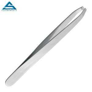 Pinzas inclinadas para cejas J2 personalizadas profesionales de acero inoxidable con punta puntiaguda para desplumar cejas - Product Image 4