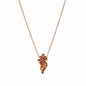 Colgante de diseño de caballito de mar para mujer, joyería de plata de ley 925 hecha a mano turca - Product Image 2