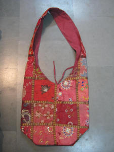 Bolso de hombro Multicolor de algodón para mujer, bandolera bordada de diseñador - Product Image 3