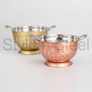 Stainless Steel Wholesale Hight Quality Classic <b>Colander</b> Gold & Copper Stainless Steel <b>Colander</b> in <b>Strainers</b> - Product Image 1