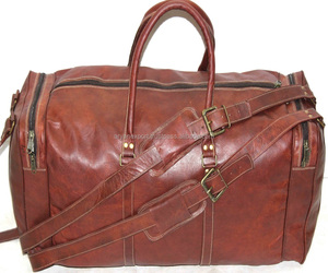 Real Goat Leather Vintage Style <b>Extra</b> <b>Large</b> Multi Travel <b>Luggage</b> Bag 26" Inch - Product Image 3