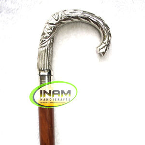 Bâton de marche en bois fait à la main de qualité supérieure avec poignée demi-ronde en laiton/cannes de marche en bois avec poignée demi-ronde en laiton - Product Image 1