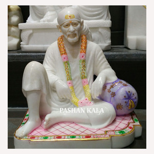 รูปปั้นหินสบู่หินอ่อนสีขาว Sai Baba - Product Image 1
