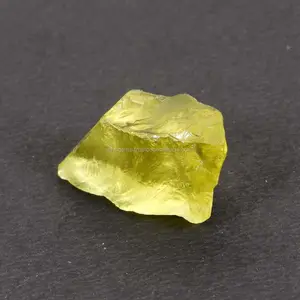 Natural Green Gold Lemon Quartz 23X13Mm Freeform Kasar 21Cts Batu Permata Longgar untuk Membuat Perhiasan