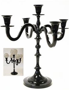 Candelabro negro mate de 5 velas con diseño de desplazamiento clásico, candelabros de Metal elegantes, linternas para el hogar, oficina, regalos de boda, decoración - Product Image 4