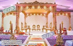 Imperial diseñado Royal Bollywood Mandap elegante fibra tallada boda Mandaps último estilo Mandap boda conjunto EE. UU. - Product Image 3