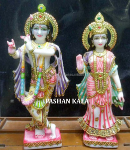 Statue de Radha Krishna en marbre faite à la main - Product Image 1