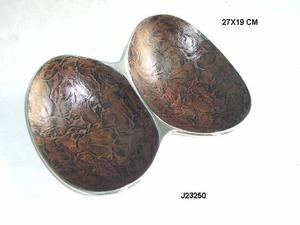 ชามอลูมิเนียมทรงรีสี่ช่องพร้อมชามสำหรับตกแต่งบ้านสไตล์หนังเคลือบเคลือบปลอดภัยสำหรับใส่อาหาร - Product Image 4