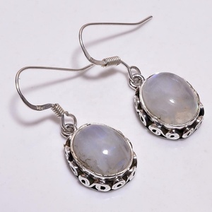 Rainbow Moonstone <b>Earrings</b> Wholesale Fine Jewelry 925 Sterling Silver <b>Handmade</b> <b>Earrings</b> Indian Jewelry Suppliers - Product Image 1