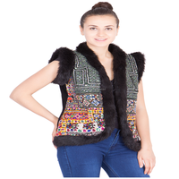 Veste bomber en velours noire pour femme, style Banjara, broderie indienne traditionnelle, grande taille, travail manuel au fil, finition artisanale, automne