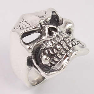¡Precio de Mayoreo! Anillo de Calavera Gótica para Hombre, Plata de Ley 925, Pulido con Rodio, para Fiesta y Aniversario, Cualquier Tamaño - Product Image 1