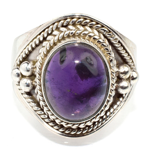 Superb-anillos de plata de ley 925, amatista púrpura, forma ovalada, joyería de plata 925, joyería de plata de ley 925 - Product Image 2
