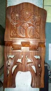 Soporte de Madera Tallado a Mano para Biblia, Soporte Plegable de Madera para Exhibición de Libros y Biblias - Product Image 6