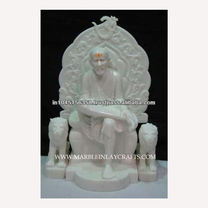 White Marble Sai Baba Hindu Sculpture - Product Image 1