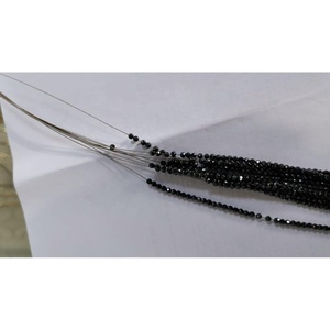 ลูกปัดกลมสปเนลสีดำธรรมชาติยาว13นิ้วพร้อมลวดเหล็กขนาด2.5มม. - Product Image 1