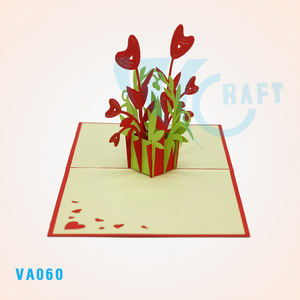 Top tendance coeurs fleur 3D Popup carte de voeux à la main papier découpé au Laser artisanat pour la saint-valentin décoration de la maison Souvenir - Product Image 2