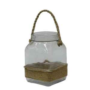 Antique Maison Décoration De Noël À La Main Nouveau Ins En Plein Air Jute Corde Bougie Lanterne En Verre Beau Décor De Noël En Plein Air - Product Image 4