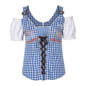 Trachten allemand vert blanc tissu à carreaux en laiton Hocks femmes Vintage Folk Fashion (trachten Medier) Oktberfest Shirt - Product Image 1