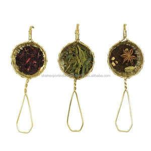 Hand Woven Brass Gold <b>Tea</b> Strainer with Long Handles Wire Mesh Loose Leaf <b>Tea</b> Infuser Kitchenware <b>Tea</b> Strainer - Product Image 2