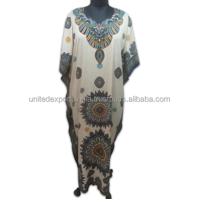 Moderne Print Patroon Vrouwen Kaftan