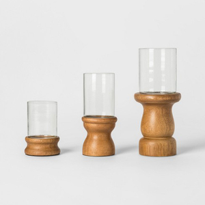 Casa de madera decorativa titular de la vela del pilar - Product Image 1