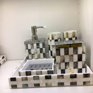 Bocina, hueso, Perla Madre y resina, conjunto de baño, los mejores productos - Product Image 1