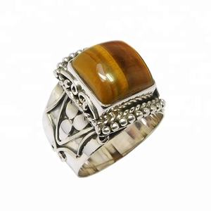 Wholesale Fashion Jewelry New Design <b>Men</b> 925 Sterling <b>Silver</b> Tiger Eye Stone <b>Ring</b> Eternity Vermeil <b>Rings</b> Fascinate Jewelry - Product Image 1