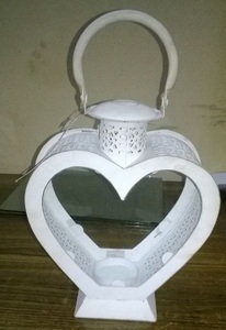 Linterna de vela de metal blanco hecha a mano para decoración de boda de oficina en casa otros candelabros y linternas - Product Image 6