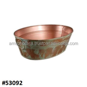 Porte-vin décoratif martelé, fait à la main, de qualité supérieure, refroidisseur à vin en métal, seau à glace avec poignée en anneau, pour table - Product Image 6