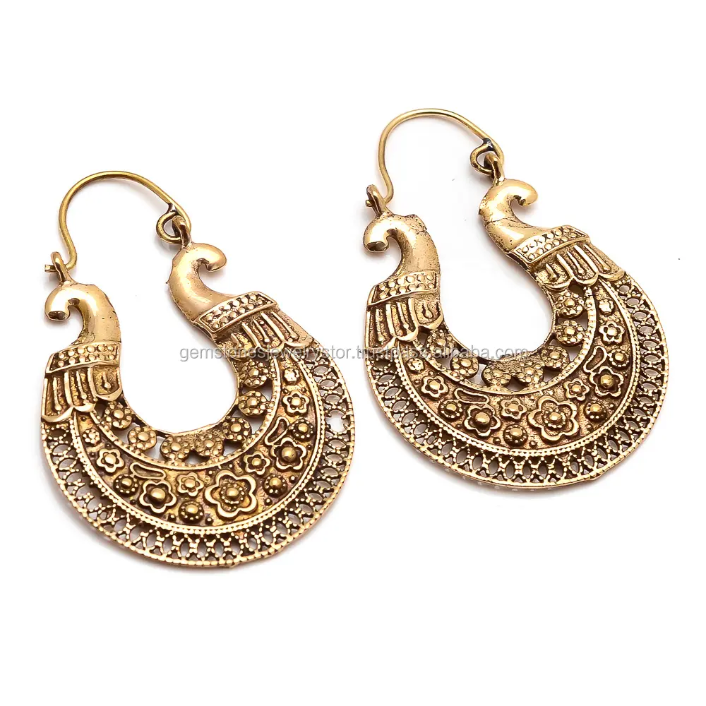 Tribal Earrings Hoop Earrings Gold Earrings Gypsy