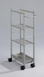 4-Tier Round Metal Tube <b>Storage</b> <b>Trolley</b> <b>with</b> Wire Basket - Product Image 2