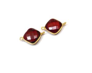 รูปเบาะโกเมนคู่ห่วงแนวตั้งขั้วต่อ Boho ชุบทอง18K ฝาเงินแท้ส่วนประกอบเครื่องประดับ - Product Image 1