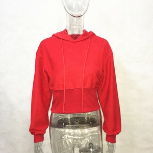 Sudadera con capucha informal de invierno para mujer de Out Class Logo frontal High Street Style 100% Sudadera de lana de algodón Crop TOP Pedido a granel - Product Image 2