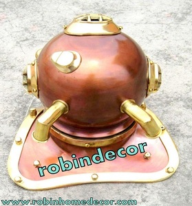 Mini casco de buceo de latón coleccionable, antiguo, marítimo, regalo, marca antigua V, Marina de los Estados Unidos - Product Image 2