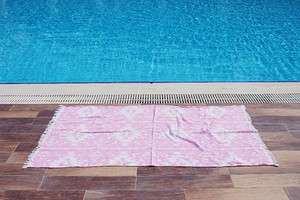 PEST-KLM-PNK double couche Kilim impression Hammam serviette taille adulte couleur rose coton matériel Dobby Style turc fait bain plage utilisation - Product Image 3