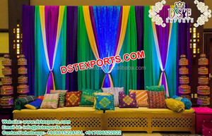 Decoración de Escenario para Eventos en Suiza, Estilo Árabe Musulmán Maharani, Fibra de Vidrio, Tamaño Personalizado, para Noche de Mehndi y Bodas Sangeet - Product Image 4