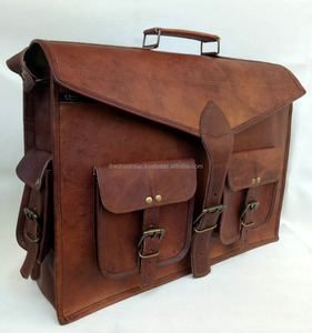 Handmade 17-Inch Vintage Indian Design <b>Laptop</b> <b>Bag</b> Durable Multifunction Leather <b>Bag</b> for Men-Summer Season - Product Image 1